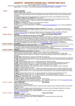 AGOSTO - MANIFESTAZIONI DELL`ORVIETANO 2015