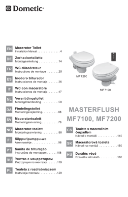 MasterFlush 7100-7200 series toilets installation instructions