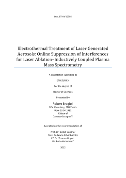 Electrothermal Treatment of Laser Generated - ETH E