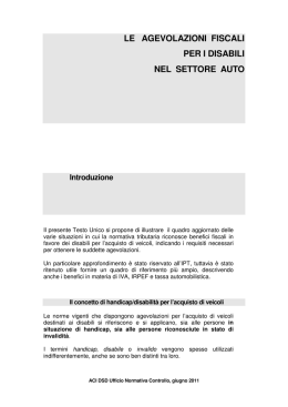 le agevolazioni fiscali per i disabili nel settore auto