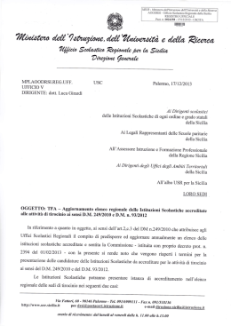 TFA - Aggiornamento elenco regionale delle Istituzioni Scolastiche