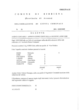 agenti contabili - approvazione conti della gestione anno 2008