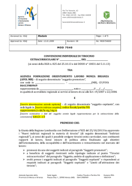 Convenzione singola - Afol Monza Brianza