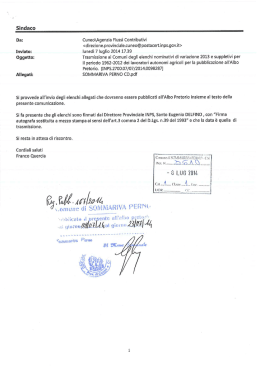 Sindaco Da: Cuneo\Agenzia Flussi Contributivi