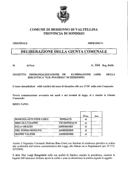 DELIBERAZIONE DELLA GIUNTA COMUNALE