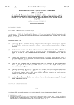 DECISIONE DI ESECUZIONE (UE) 2015/ 1752 DELLA