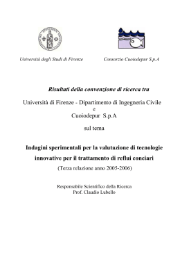 relazione convenzione cuoiodepur-unifi 2005-2006