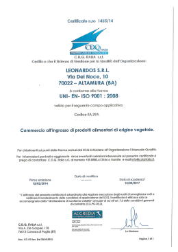 LEONARDS S.R.L. Via Del Noce, 10 i 70022 == ALTAMURA (BA)