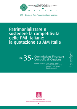 Patrimonializzare e sostenere la competitività delle PMI italiane: la