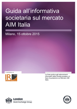 Guida all`informativa societaria sul mercato AIM Italia