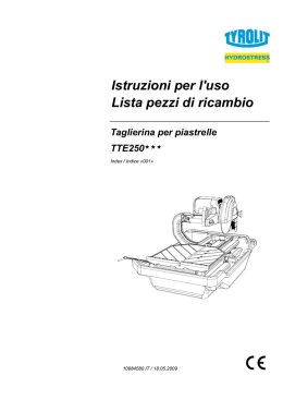 Istruzioni per l`uso Lista pezzi di ricambio
