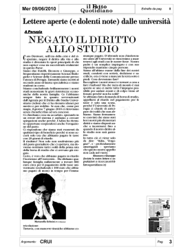 Lettere aperte (e dolenti note) dalle universit&agrave;