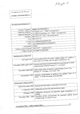 ` Indirizzo residenza Via Veglie, s.n.c. e 73045 Leverano (LE) ` , ano