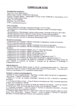 curriculum vitae - Universit&agrave; degli Studi di Siena