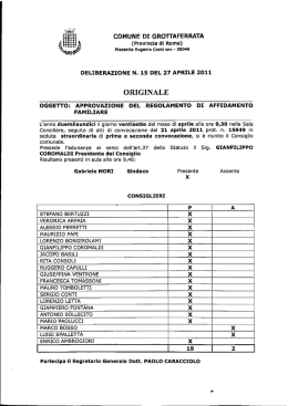 Approvazione del Regolamento di Affidamento Familiare