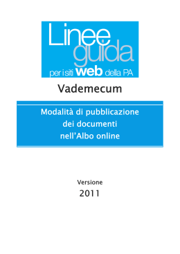 Vademecum Modalità di pubblicazione dei documenti nell`Albo online