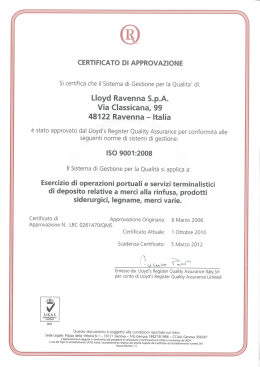 Visualizza le certificazioni in possesso dell`azienda