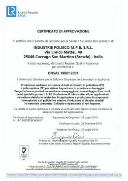 scarica il certificato ohsas 18001 it