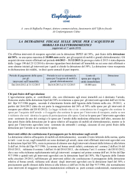 La detrazione per l`acquisto di mobili ed elettrodomestici