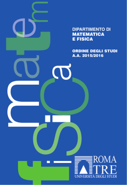 Matematica e Fisica - Università degli Studi Roma Tre