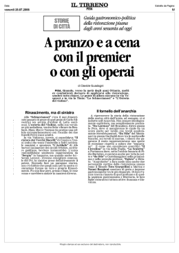 A pranzo e a cena con il premier o con gli operai