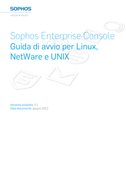 Sophos Enterprise Console Guida di avvio per Linux, NetWare e UNIX