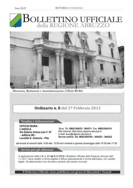 Ordinario 8 - Bollettino Ufficiale Regione Abruzzo