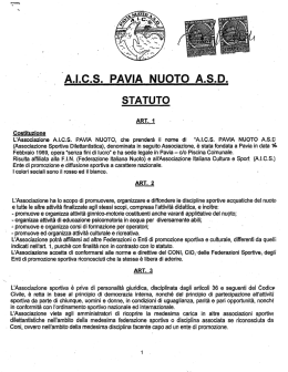 STATUTO - aics Pavia nuoto