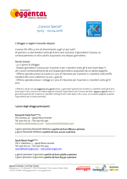 &bdquo;Carezza Special&ldquo; 19.03. - 02.04.2016