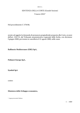 sentenza della Corte di giustizia europea 9 marzo 2010, causa C