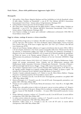 Paola Valenti _ Elenco delle pubblicazioni (aggiornato luglio 2015