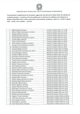 Calendario aggiornato dei colloqui