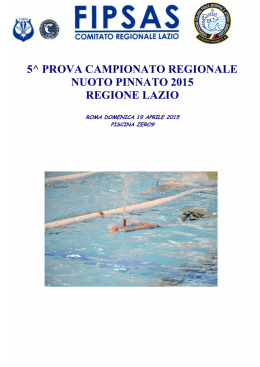 5^ prova campionato regionale nuoto pinnato 2015 regione