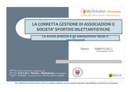 la corretta gestione di associazioni e societa` sportive
