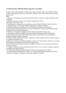 Verbale incontro M5S Bar Bianco gioved&igrave; 1 novembre