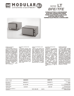 FORNO ELETTRICO A CONVEZIONE ° Forno in acciaio smaltato