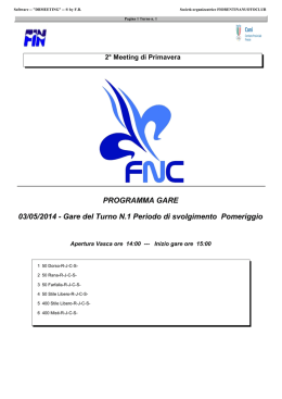 Iscrizioni Meetng Primavera