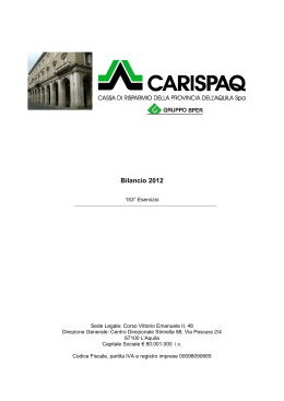Bilancio individuale 2012 - Banca Popolare dell`Emilia Romagna