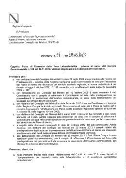 DCA n. 59-2015 modifiche DCA 109-2013 e DCA 45