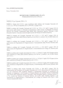 decreto del commissario ad acta - Federazione Ginnastica d`Italia
