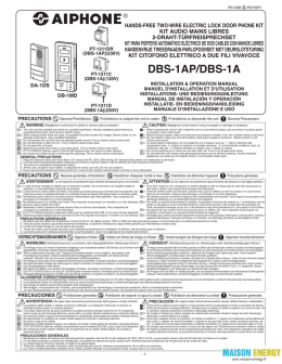 DBS-1AP/DBS-1A - Maison Energy