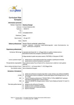 Curriculum Savigni Luca - Studio ALFA