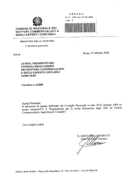 Regolamento per la prima formazione degli Albi dei