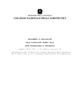 Il regolamento professionale - Collegio Nazionale degli Agrotecnici