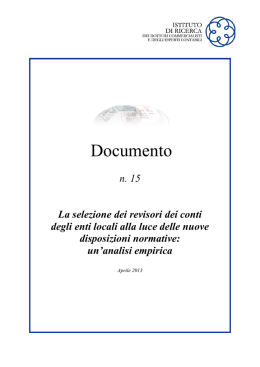 La selezione dei revisori - Fondazione Nazionale dei Commercialisti