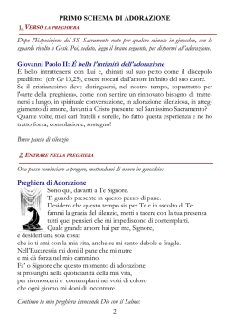 Sussidio di Adorazione - Adorazione eucaristica