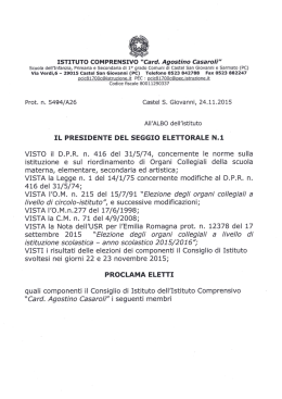 ISTITUTO COMPRENSIVO &ldquo;Card. Agostino Casaroli&rdquo;
