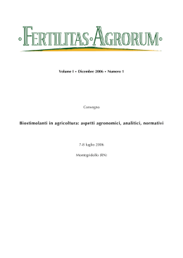 Biostimolanti in agricoltura - Fertilitas Agrorum