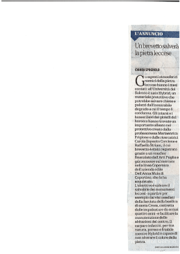 CHIMASPMNGLD` LI agenti atmosferici G nemici della