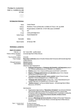 Visualizza curiculum - Dipartimento di Scienze Umane per la